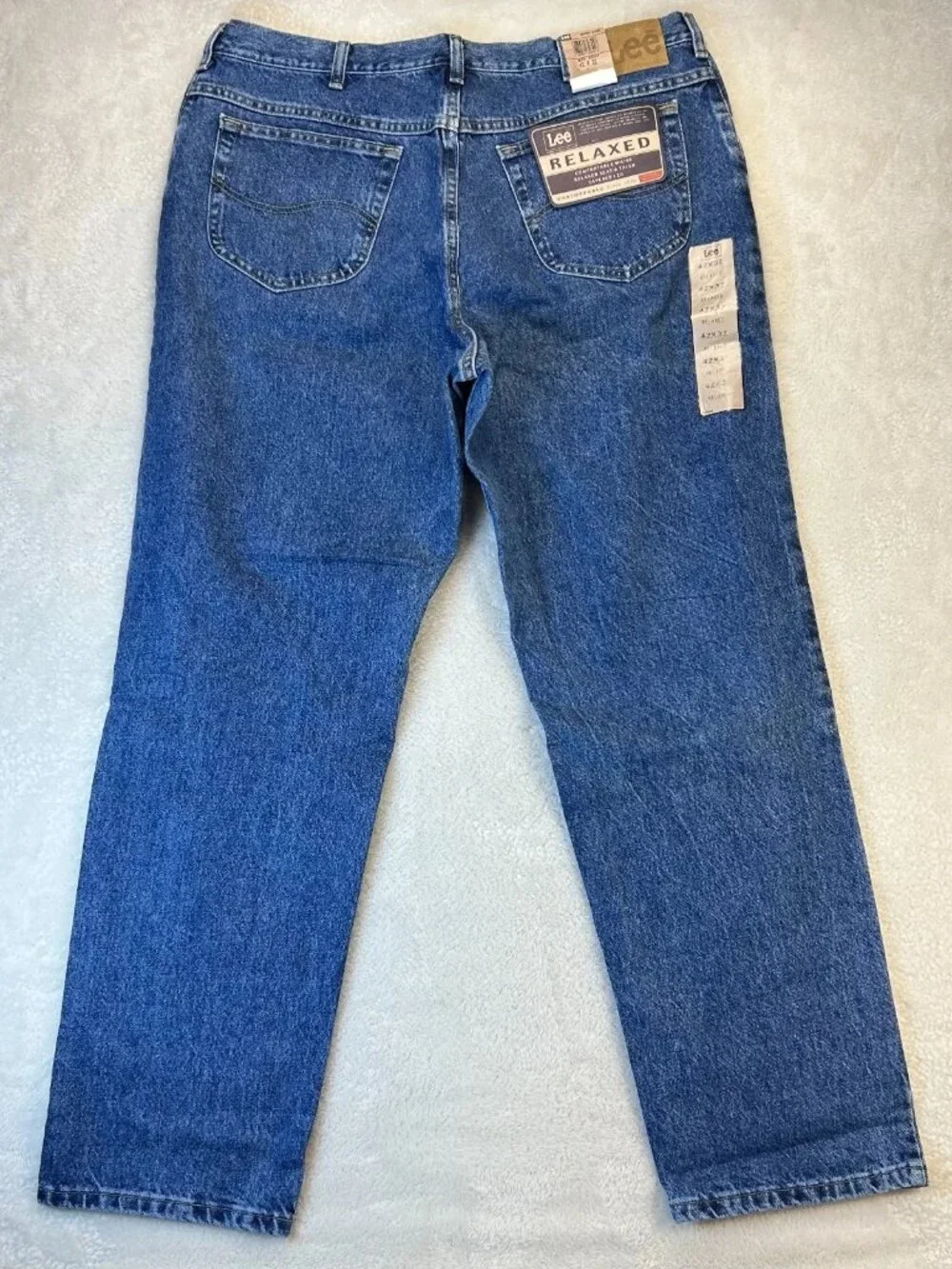 VTG Lee Straight Jeans Mens 42x32 Blue Denim Relaxed Fit Dead Stock Sears